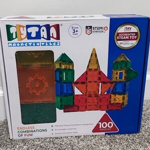 Magnetic Tiles 100 Piece Set - Vibrant Multicolor